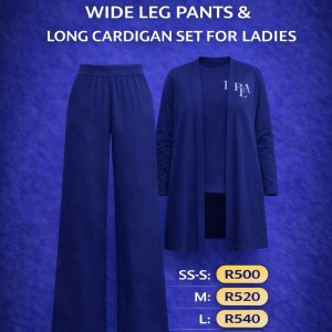 PLA Wide Leg Pants and And Long Cardigan Set For Staff